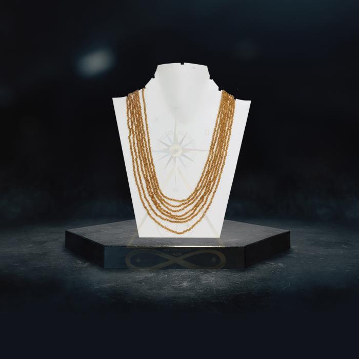 Orange Original Small Beads Diamond Cut Stylish Haar Mala | Astro Acharya Deeppak 