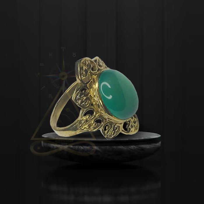 Green Aventurine Flower Ring 17 No